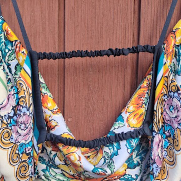 BY ANTHROPOLOGIE | Cowl Neck Open Back Spaghetti Strap Boho Y2K Crop Cami Top M - Picture 9 of 14